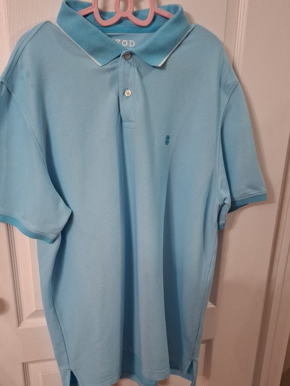 IZOD Advantage Performance Men’s Light Aqua Blue Polo Shirt  Size XL
